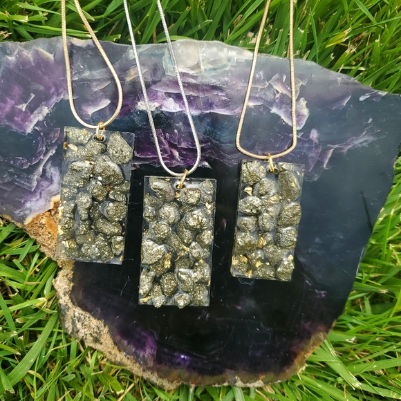 Pyrite pendant necklace